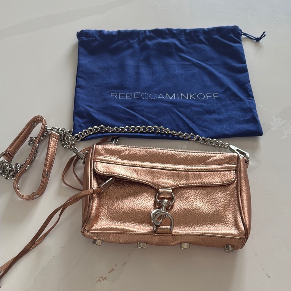 Rebecca Minkoff Gold Crossbody Bag with Chain Strap
